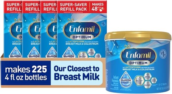 Enfamil Enspire Infant Formula with Immune-Supporting Lactoferrin, Brain Building DHA, Our Closest Formula to Breast Milk, 1 Reusable Tub & 4 Refill Boxes, 140.5 Oz